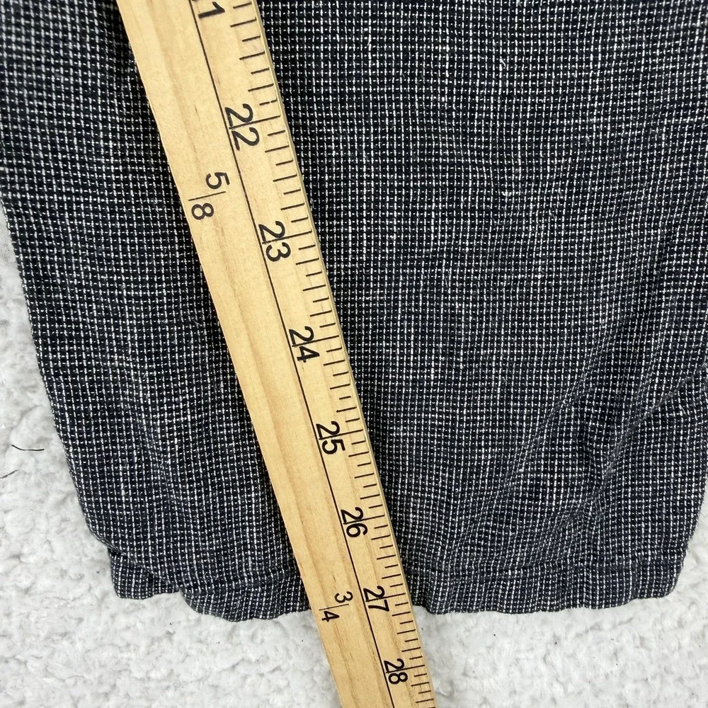 Eileen Fisher Pants Womens Petite Small Gray Check Hemp Cotton Ankle Elastic